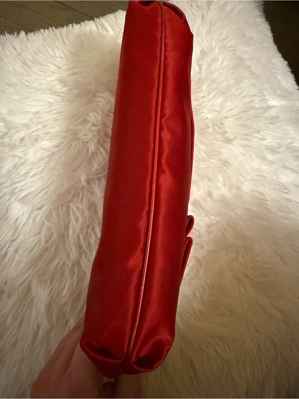 Fendi Vintage Red Satin Wristlet Clutch Evening Bag Y2k with COA - Picture 9 of 16